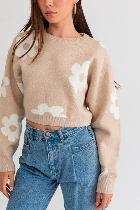 The Daisy Long Sleeve Crop Sweater