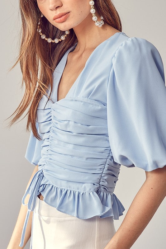 The Victoria Puff Sleeve Cinched Top