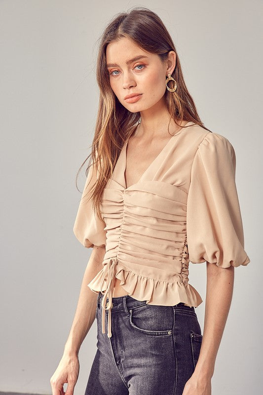 The Victoria Puff Sleeve Cinched Top