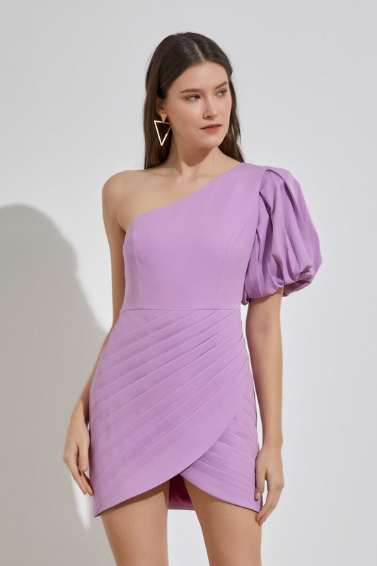 The One Shoulder Ruffle Dress