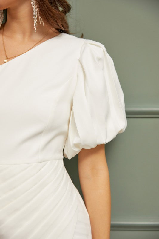 The One Shoulder Ruffle Dress