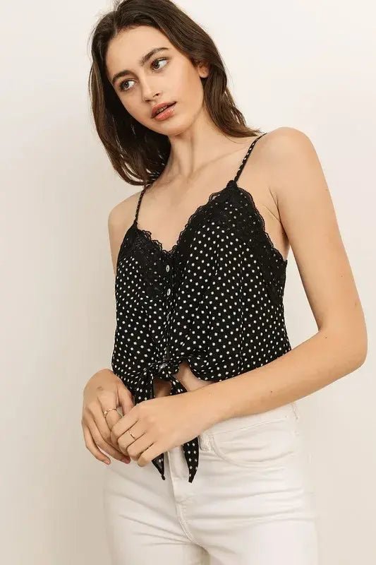 The Calee Tie Front Crop Top